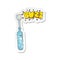 retro distressed sticker of a cartoon electric tooth brush