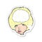 retro distressed sticker of a cartoon empty headed woman