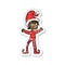 retro distressed sticker of a cartoon excited christmas elf