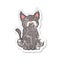 retro distressed sticker of a cartoon grumpy little dog