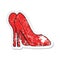 retro distressed sticker of a cartoon high heel shoes