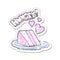 retro distressed sticker of a cartoon lovely cake