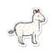 retro distressed sticker of a cartoon mule