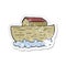 retro distressed sticker of a cartoon noahs ark