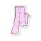 retro distressed sticker of a cartoon pair of pink pants
