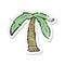 retro distressed sticker of a cartoon palm tree