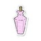 retro distressed sticker of a cartoon perfume fragrance bottle