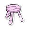 retro distressed sticker of a cartoon pink stool