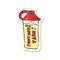 retro distressed sticker of a cartoon protein shake