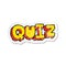 retro distressed sticker of a cartoon quiz sign