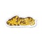 retro distressed sticker of a cartoon resting tiger