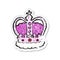 retro distressed sticker of a cartoon royal crown