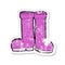retro distressed sticker of a cartoon rubber boots