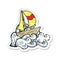 retro distressed sticker of a cartoon sail ship