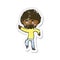 retro distressed sticker of a cartoon seventies style man disco dancing