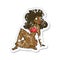 retro distressed sticker of a cartoon sexy woman in underwear