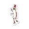 retro distressed sticker of a cartoon skinny santa