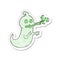 retro distressed sticker of a cartoon slimy ghost