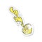 retro distressed sticker of a cartoon squirting lemon