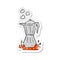 retro distressed sticker of a cartoon stovetop espresso maker