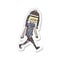 retro distressed sticker of a cartoon sullen teenager