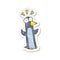 retro distressed sticker of a cartoon surprised penguin