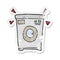 retro distressed sticker of a cartoon washing machine