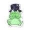 retro distressed sticker of a cartoon wealthy toad