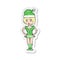 retro distressed sticker of a cartoon woman in christmas elf outfit