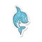 retro distressed sticker of a funny cartoon shark
