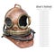 retro diver's helmet made of copper isolated on a white