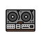 retro dj turntable retro music color icon vector illustration