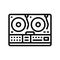 retro dj turntable retro music line icon vector illustration