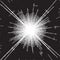 Retro dotwork sunburst or explosion with rays