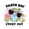 Retro Earth Day Pastel Doodle Drawing Cartoon Character, shirt design printable