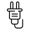 Retro electric plug icon, outline style
