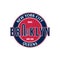 Retro emblem city of New York and the Brooklyn Bridge