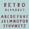 Retro embroidered alphabet vector font