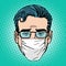 Retro Emoji sore virus infection medical mask face