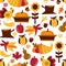 Retro Fall Harvest Seamless Pattern Background