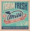 Retro farm fresh milk concept Retro farm fresh milk concept