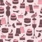 Retro fashion seamless pattern with women access