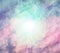 Retro feel, divine abstract energy field, swirl, aura, cosmic fantasy sky background with white light and zoom effect