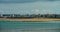 Retro film view of seaside in Brittany, low tide