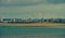 Retro film view of seaside in Brittany, low tide