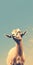 Retro Filter Goat Head: Lighthearted Lock Screen Background