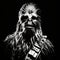 Retro Filtered Chewbacca: Black And White Star Wars Character With Photocopy Lines