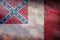 retro flag of Confederate States of America 1865, America with grunge texture. flag representing extinct country, ethnic group or