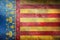 retro flag of Ibero Romance peoples Valencians with grunge texture. flag representing ethnic group or culture, regional