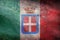 retro flag of Italy 1861 1946 crowned, Europe with grunge texture. flag representing extinct country, ethnic group or culture,